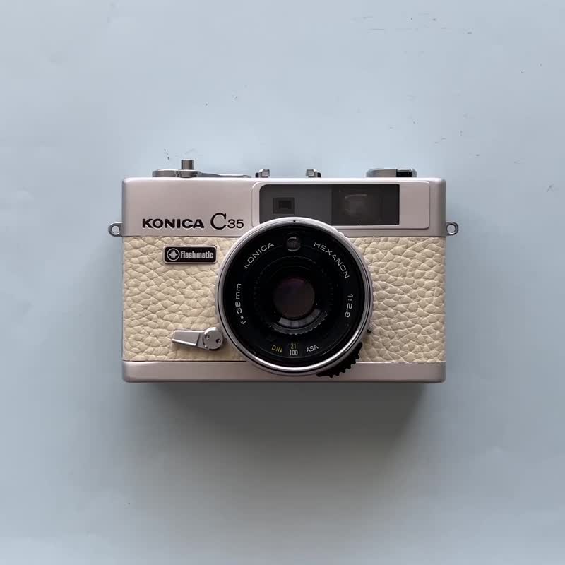 【整修试拍 可正常使用】Konica C35 35mm 底片相机－象牙白 - 相机 - 其他金属 白色