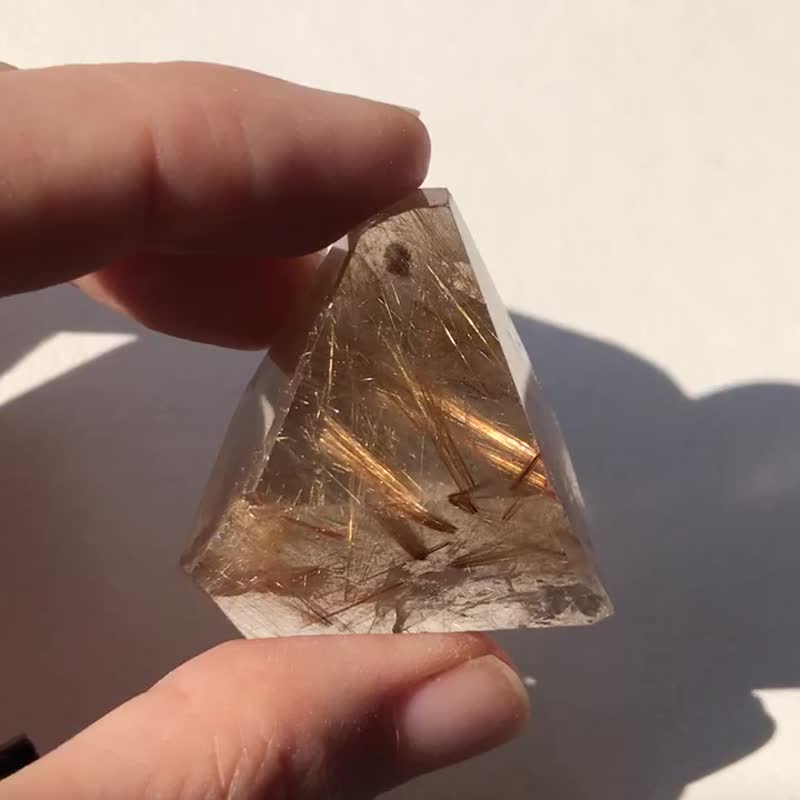 金发晶 一束束金花 满发 摆设 手把件 水晶原矿 原石 crystal - 摆饰 - 水晶 金色