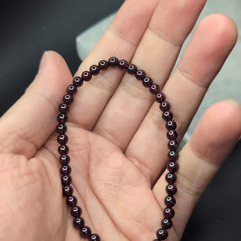 【订制品】 酒红色石榴石 Garnet 手串 天然水晶 6-10mm - 手链/手环 - 水晶 