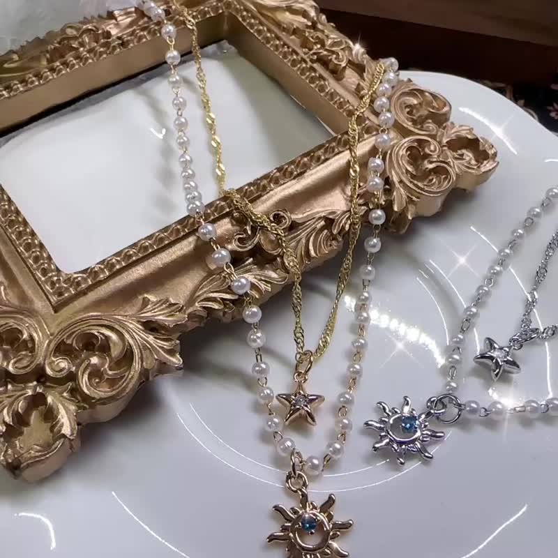 星辰银河系双层项链 - 项链 - 其他金属 银色