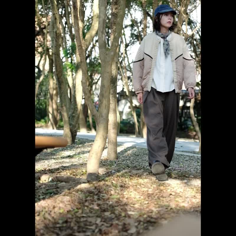 布列塔尼针织葫芦拼接外套 - 女装休闲/机能外套 - 棉 白色