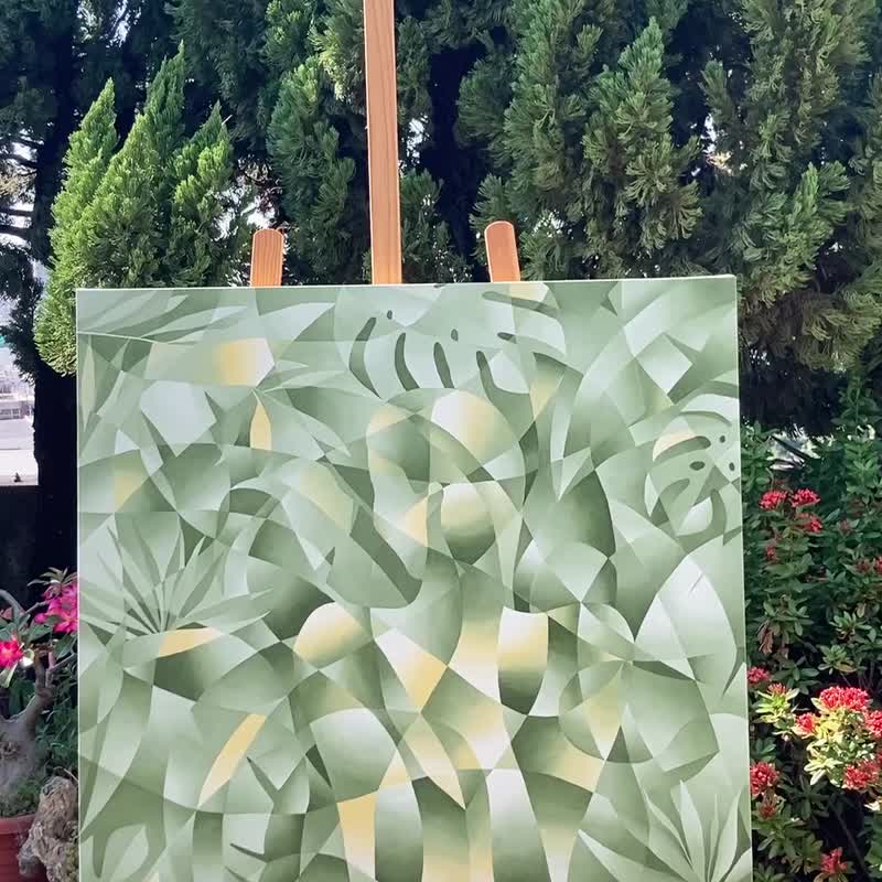 女性抽象绘画 午后心光 Abstract Afternoon Serenity - 订制画像 - 棉 多色