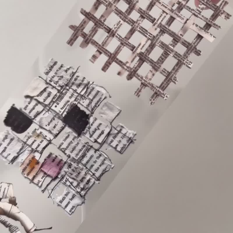 复古图案 PET 胶带 (6cm X 10m) - 纸胶带 - 聚酯纤维 透明