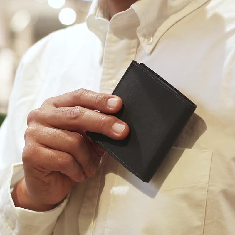 采用 Tynd CV 帆布的极简纤薄钱包 - 皮夹/钱包 - 棉．麻 黑色