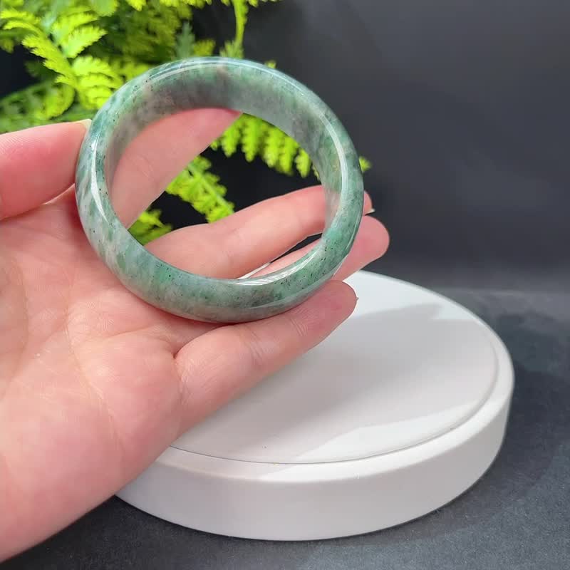 锂云母手镯60MM 玉化星光绿色祖母晶手环 鼓励平衡内心 安全感 - 手链/手环 - 半宝石 绿色