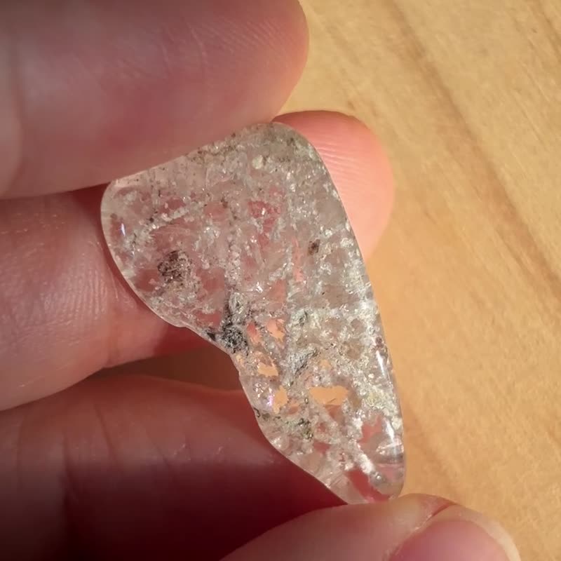 雪花 白幽灵 粉幽灵 水晶 随型 手把玩 天然原石 水晶原矿 天然原 - 摆饰 - 水晶 白色