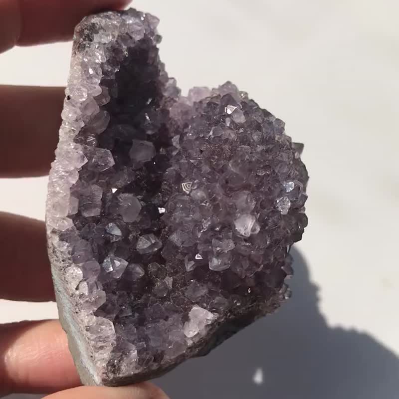 乌拉圭 神秘纹路 紫水晶 紫晶簇 紫镇 紫晶花 水晶簇 水晶原矿 - 摆饰 - 水晶 紫色