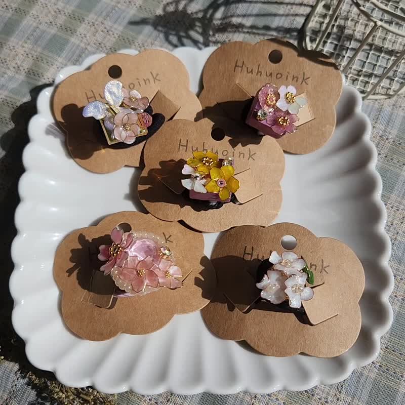 五瓣小花发圈 - 发饰 - 树脂 多色