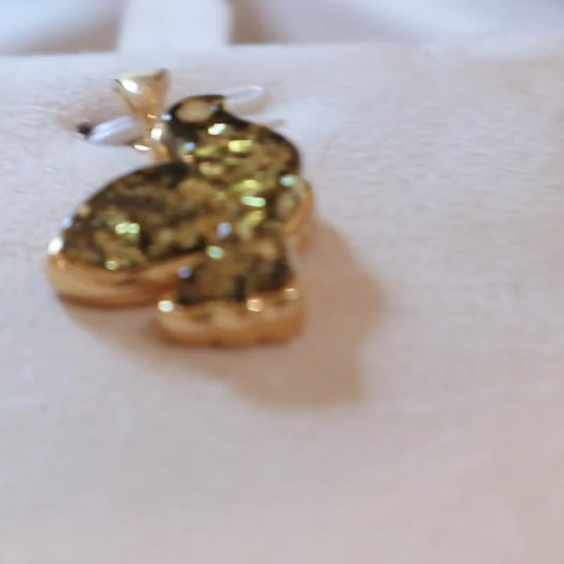 925 silver AMBER和平鸽子 吊坠项链 - 项链 - 宝石 金色