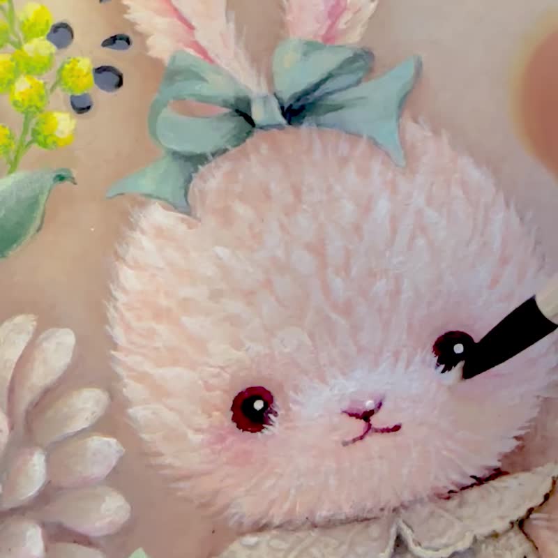 【Ange & Nuage】水彩装饰画 连白色布纹卡纸画框 - 海报/装饰画/版画 - 纸 多色