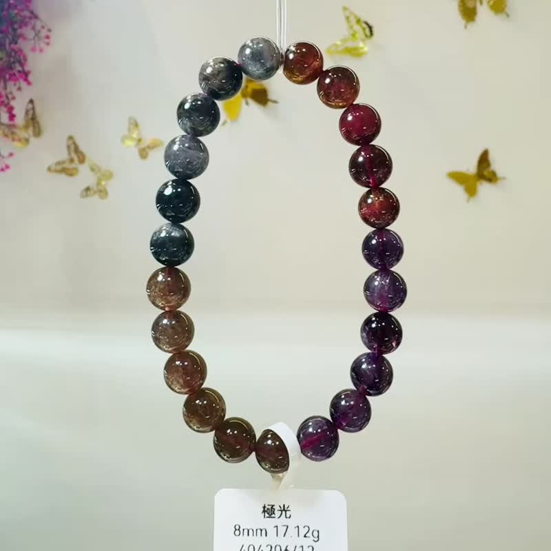 天然极光老矿浓色8mm17.12g手珠可通人体七轮提高灵性发挥潜能 - 手链/手环 - 水晶 多色