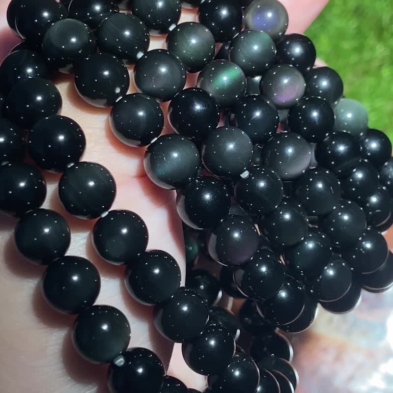 必备 彩曜石 黑曜石 手链 - 手链/手环 - 水晶 