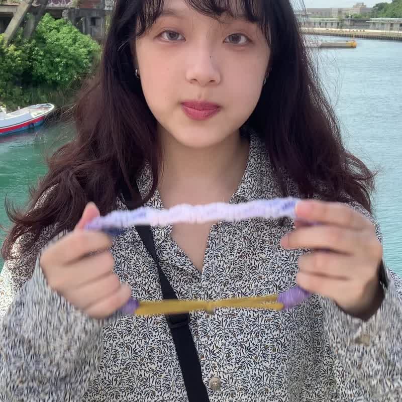 紫藤 手染编织松紧发带 成人儿童皆可配戴 职人手工染制 - 其他 - 棉．麻 紫色