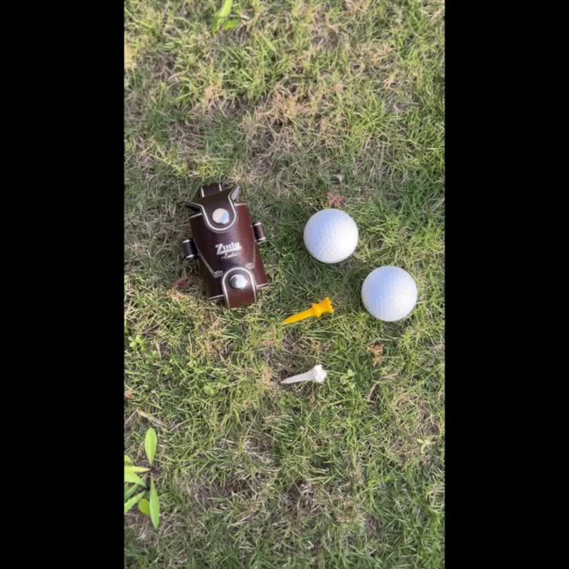 真皮革腰挂高尔夫小球包 可放双球、球托 皮革配件/圣诞礼物/交换 - 运动配件 - 真皮 咖啡色