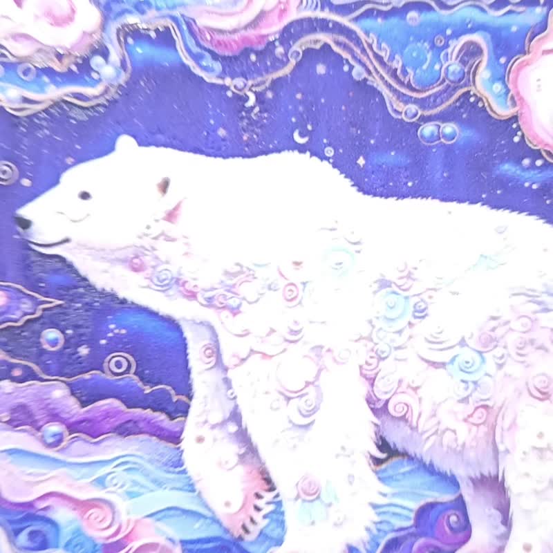 星云北极熊- 晶雕吸水陶瓷杯垫 - 杯垫 - 陶 黑色