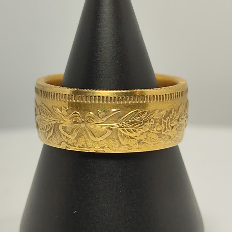 Gold Coin Ring Japan Coin ring 20 Chon 1905-1906 (Replica) 18k gold plated ring - 戒指 - 其他金属 