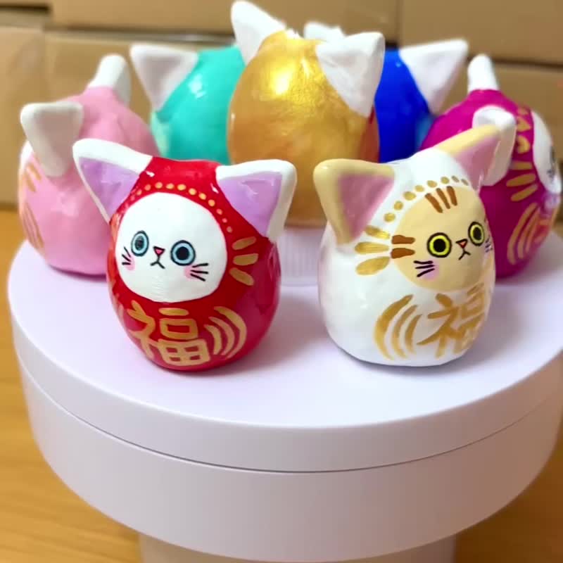 猫达摩【小】左边  金的 - 摆饰 - 粘土 金色