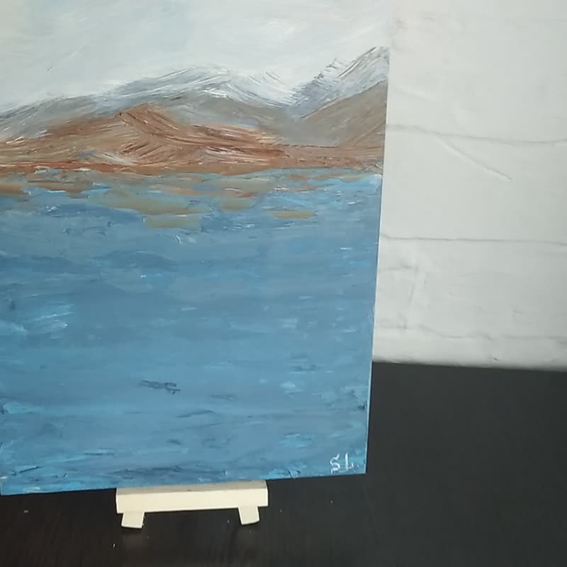 Oil Painting Island Wall Art Seascape Original Art North Island Sea Waves - 海报/装饰画/版画 - 其他材质 多色