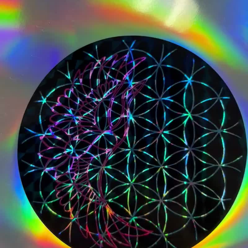 Shimmering Stickers 生命之花/麻叶/鹤 原创贴纸 - 贴纸 - 纸 多色