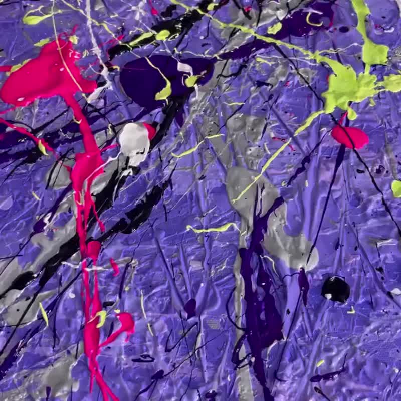 原创紫罗兰色压克力画抽像多彩艺术品挂墙艺术 - 墙贴/壁贴 - 压克力 紫色