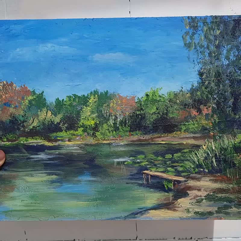 白桦画 原创压克力艺术 码头画 湖泊画 森林风景 - 墙贴/壁贴 - 其他材质 多色