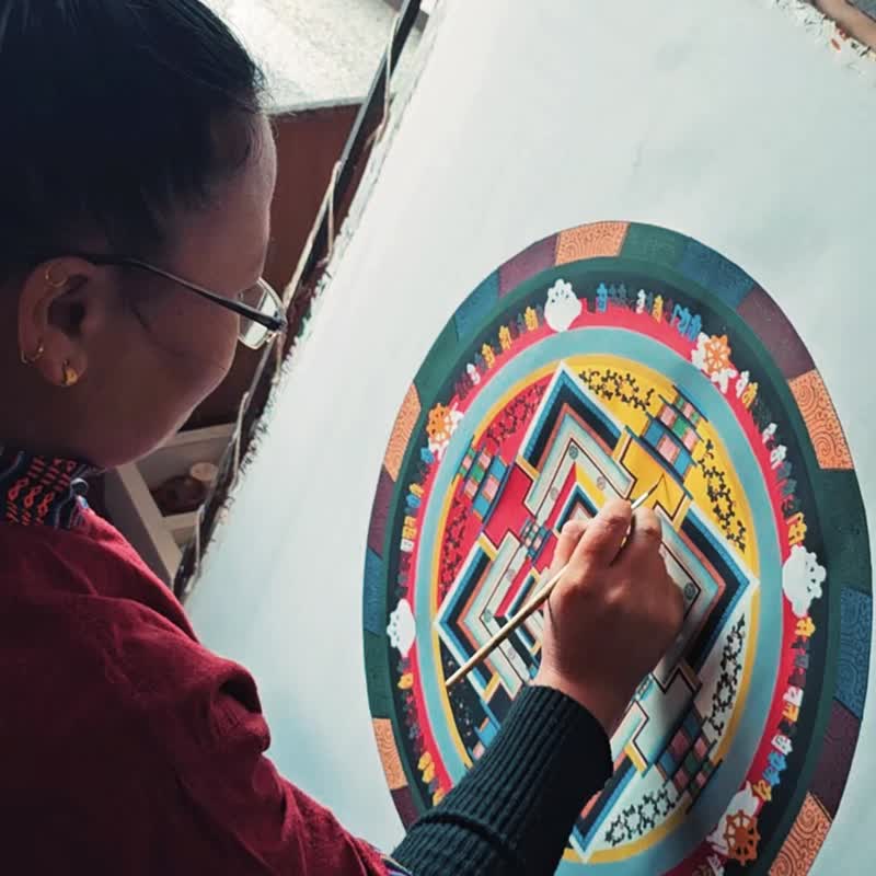 Kalachakra 曼陀罗唐卡——时间之轮映照内在觉醒 - 墙贴/壁贴 - 其他材质 多色