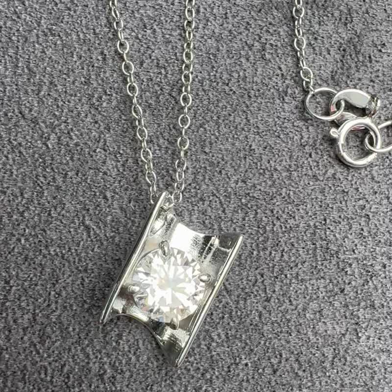 光轨 1 克拉八心八箭莫桑钻 925 银项链 - 项链 - 银 