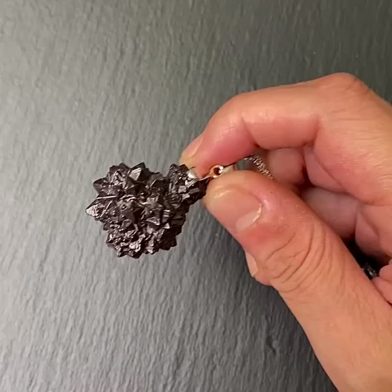 能量原石-天然预言石 上帝沟通石 天机石 925纯银钛钢项链 - 项链 - 水晶 咖啡色