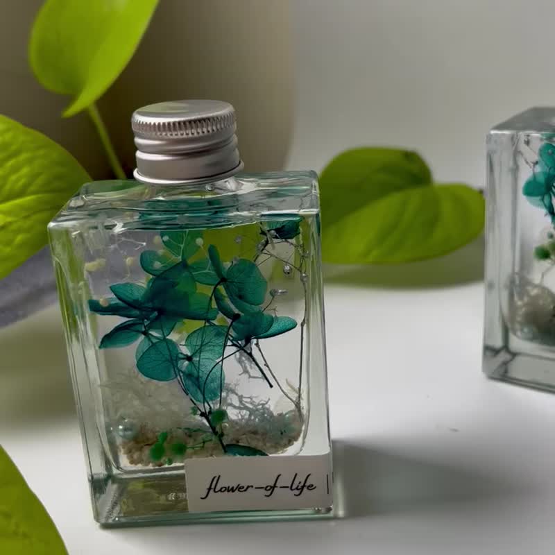 【flower-of-life】浮油花植物标本 日本高透油 浮油海洋瓶 - 干燥花/捧花 - 植物．花 蓝色
