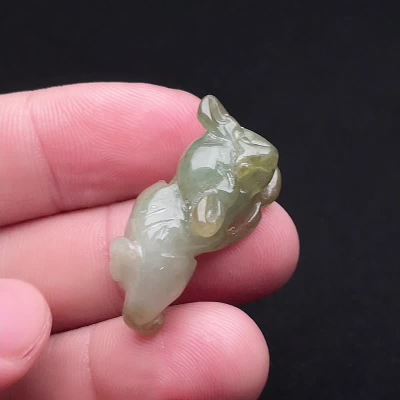 【招财神兽】冰种飘绿翡翠貔貅 | 天然缅甸玉翡翠 A 货 | 送礼 - 其他 - 玉石 绿色