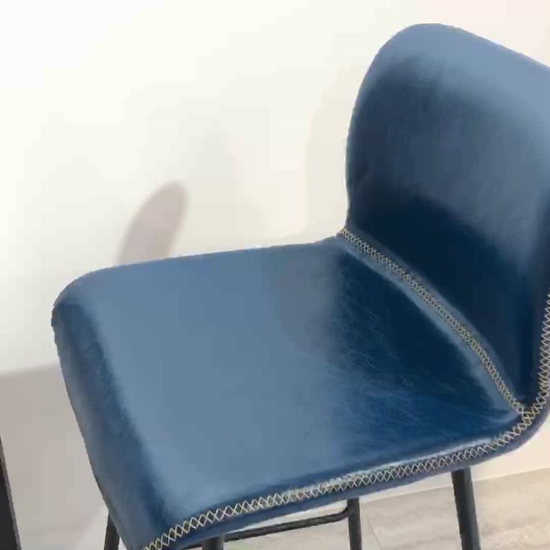 轻工业风 缝线造型皮质吧椅 / 2色 - 椅子/沙发 - 人造皮革 咖啡色