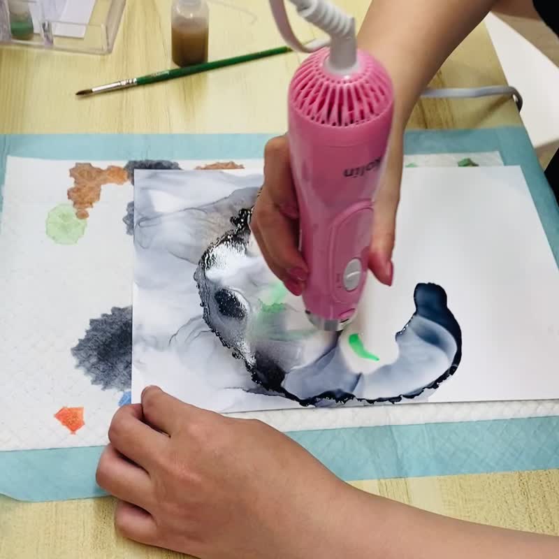 酒精墨水流动画【体验课程】【消息确认时间】情侣夫妻亲子专班 - 插画/绘画/写字 - 纸 