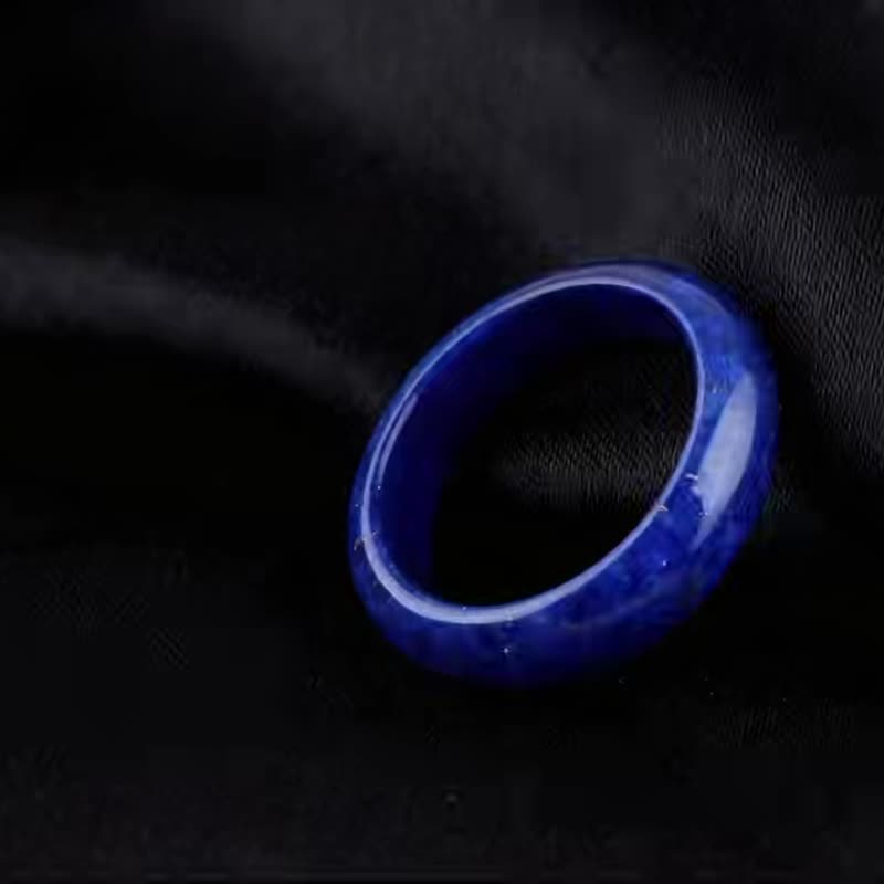 天然青金石戒指手环天然石素戒圈 - 戒指 - 半宝石 蓝色