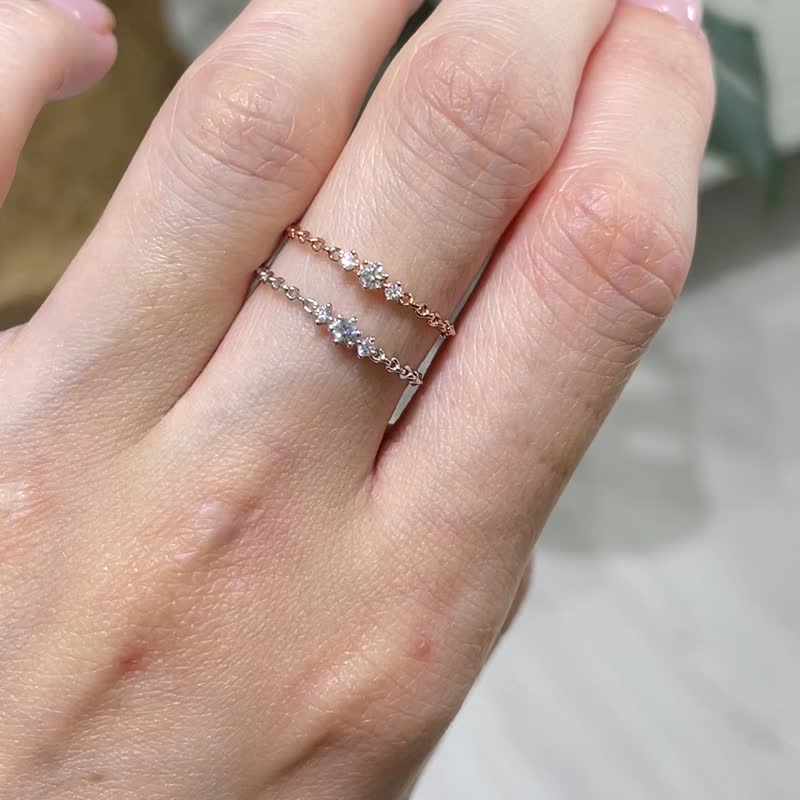 蛋糕塔钻石戒指 - 戒指 - 钻石 金色