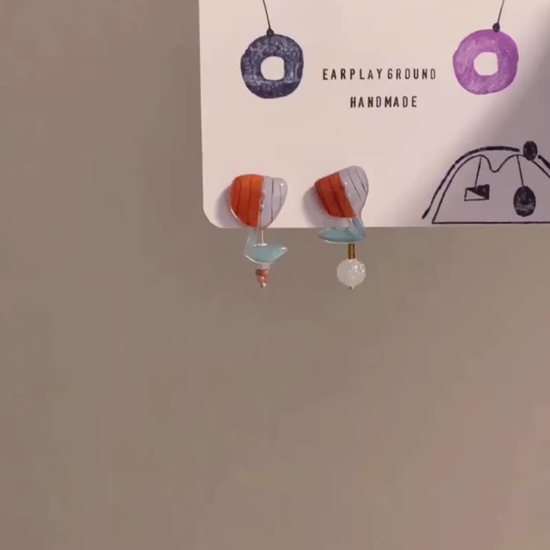 小花语 - 耳环/耳夹 - 树脂 多色