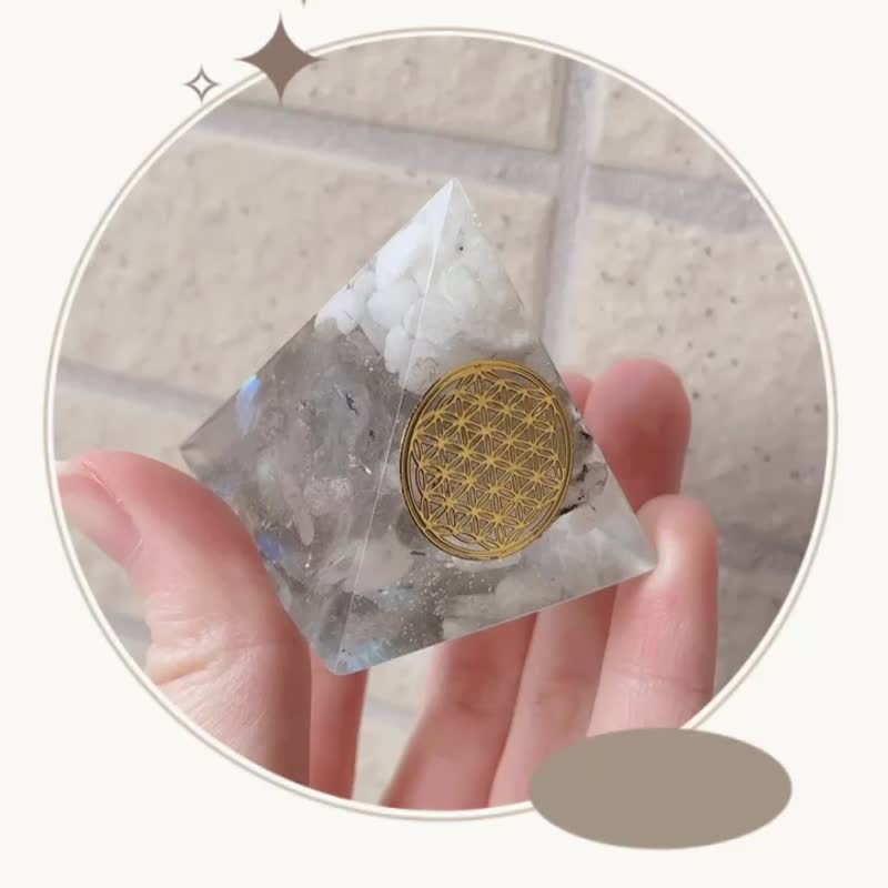 【月亮石+灰月亮石】奥根能量塔Orgonite (6cm/5cm/4cm) - 摆饰 - 水晶 