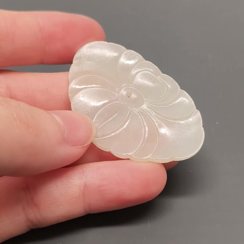 花片老和阗玉帽饰 –  纯古董 SA-061 - 其他 - 宝石 绿色