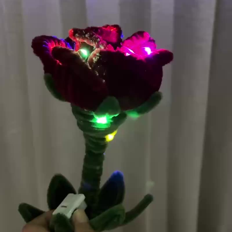 大型玫瑰花束灯单支, 毕业礼, 生日礼,情人节花束 - 干燥花/捧花 - 其他人造纤维 
