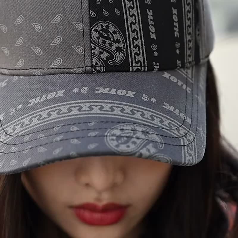 反光变形虫弯檐帽 - 帽子 - 棉．麻 黑色