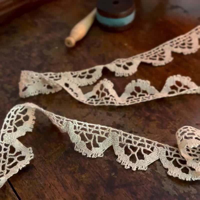 50304-迷人法国古董蕾丝100x3cm - 编织/刺绣/羊毛毡/裁缝 - 棉．麻 