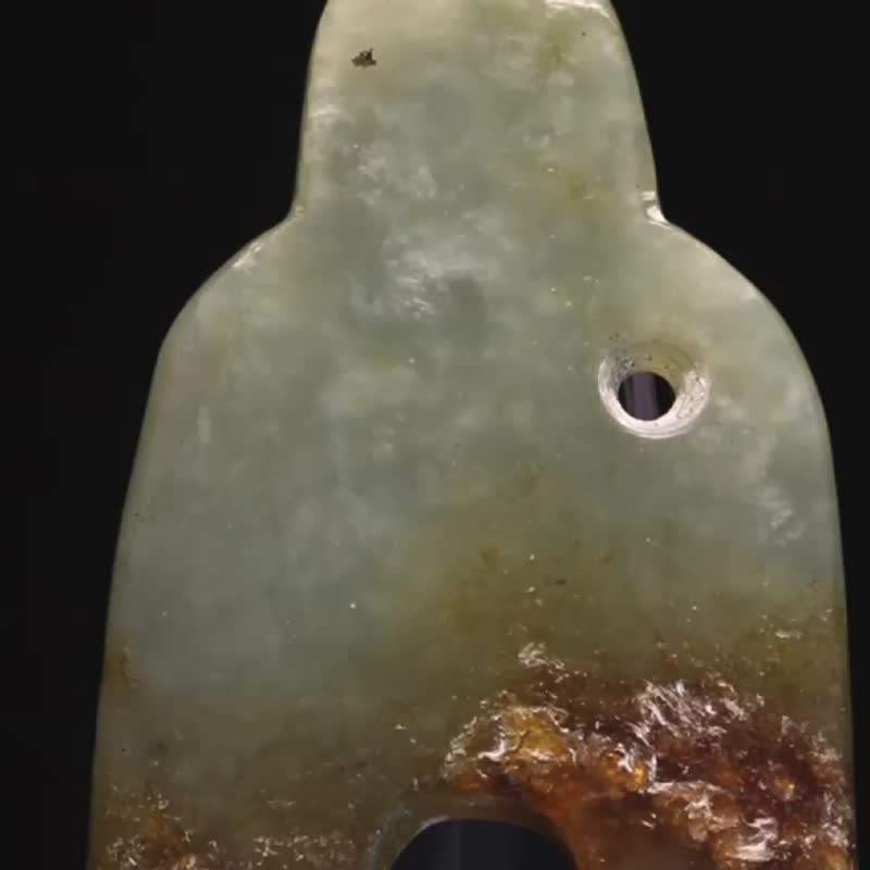 文化期 高古玉 11.2克 古玉 钱币 老玉 新石器时代 玉佩 玉璧 - 吊饰 - 玉石 多色