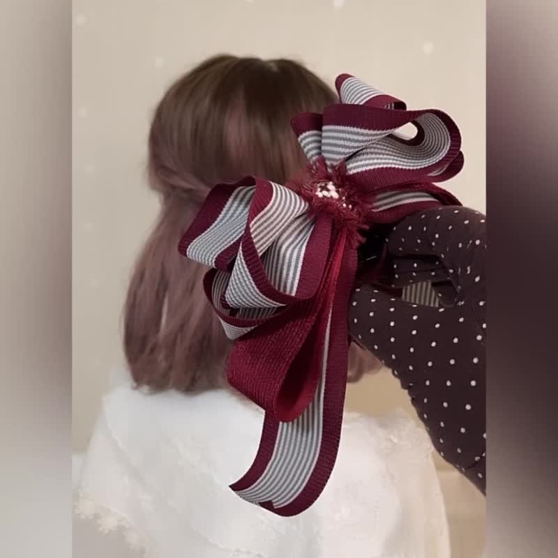 墨绿/ 绒质立体蝴蝶结香蕉夹仙女夹 发夹 大肠圈 发圈 发梳 发叉 - 发饰 - 其他材质 绿色
