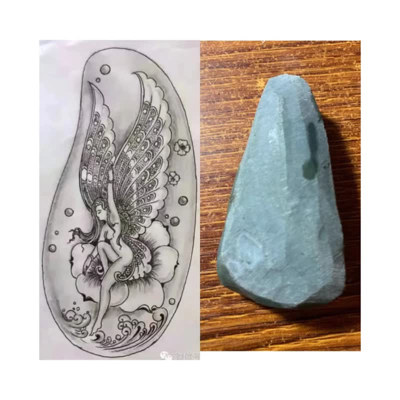 阿拉善玛瑙花仙子雕刻 - 其他 - 玉石 