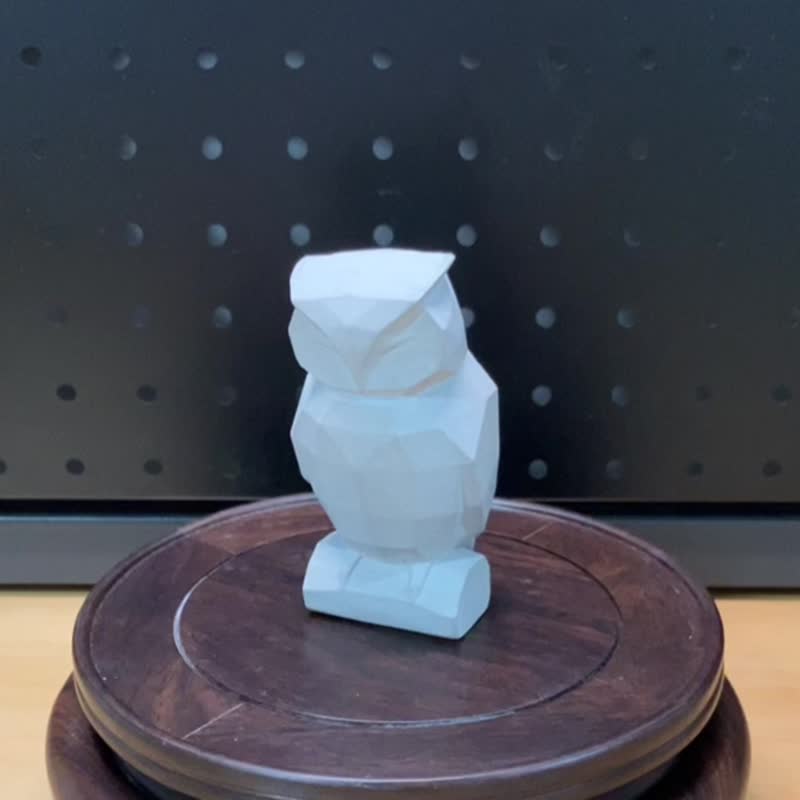 【水泥动物摆饰-猫头鹰】Low-poly / 清水模 / 桌上疗愈 / 送礼 - 摆饰 - 水泥 灰色