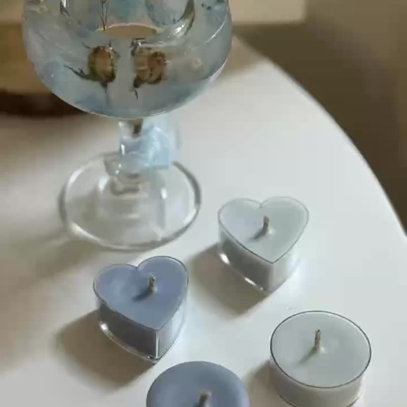 干燥花蜡烛台&4颗小茶蜡  体验活动 手作 - 蜡烛/香氛 - 其他材质 