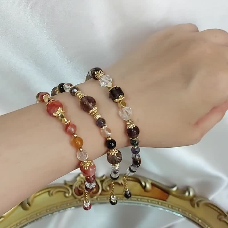 神秘紫水晶草莓晶手链 // 草莓晶 │纯银手链│生命灵数水晶 - 手链/手环 - 半宝石 
