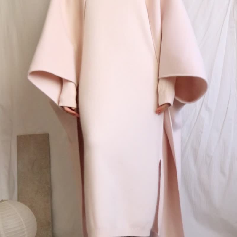 【下单订制】Claudette Dress 套头喀什米尔羊毛洋装 贝壳粉白 - 洋装/连衣裙 - 羊毛 