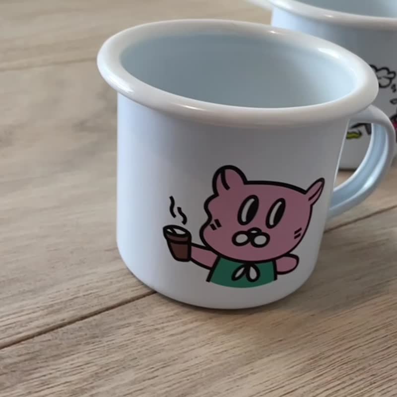 BOBO CHINGU :) 创意插画 包边露营杯 GIBO款 - 咖啡杯/马克杯 - 其他金属 白色