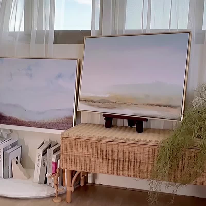云与山 - 抽象水墨感朦胧山林挂画/风景画装饰画/卧室挂画 - 海报/装饰画/版画 - 其他材质 卡其色