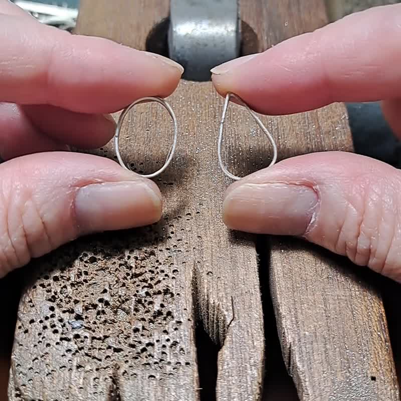 风景玛瑙坠链-水滴-16至18寸-925银 - 项链 - 纯银 透明